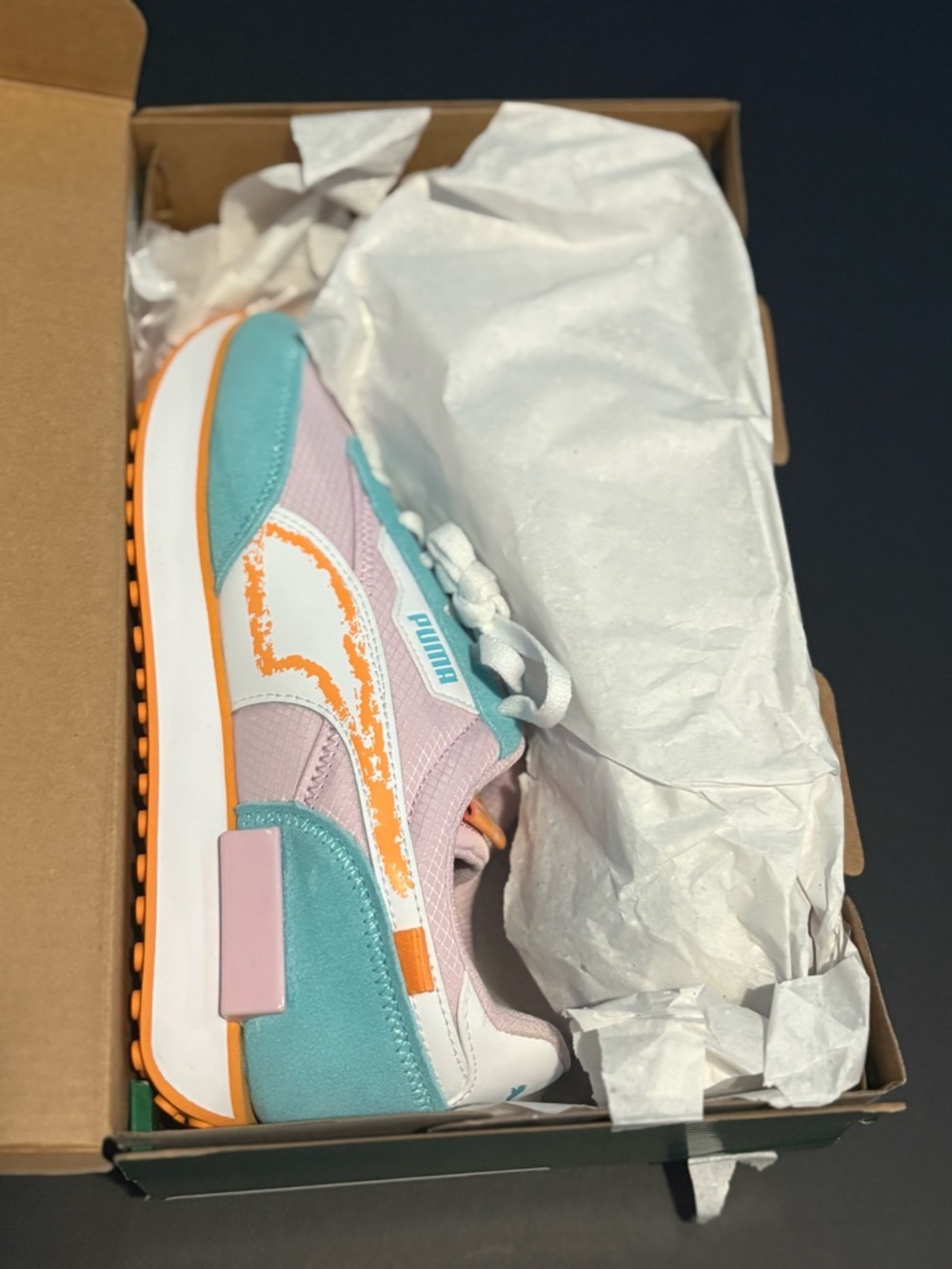Puma Future Rider Sprg Sktchbk JR Pearl Pink-Puma White Youth Size 6
